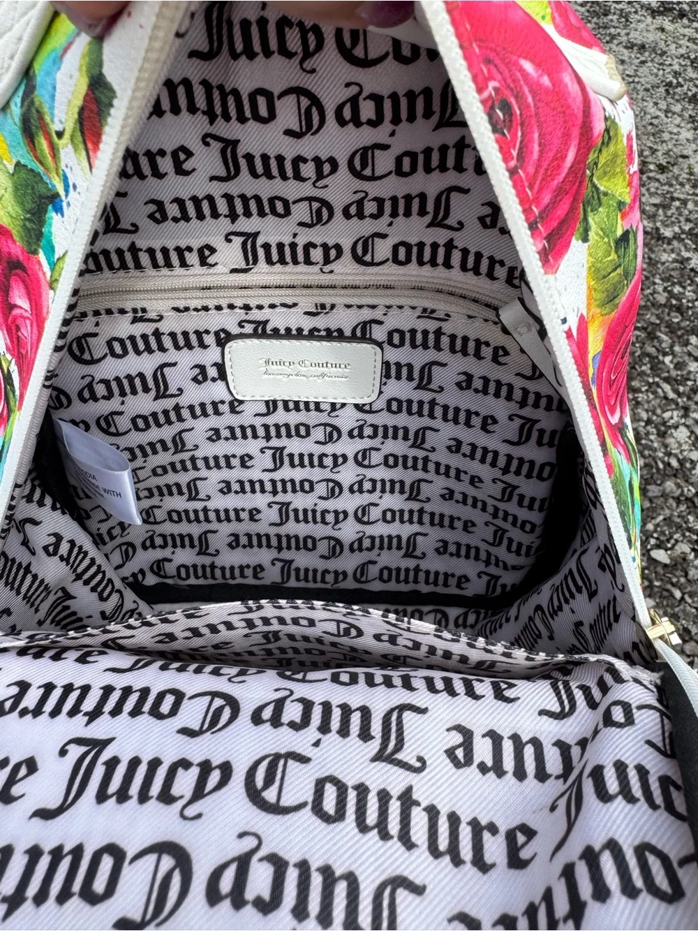Juicy Couture Floral Mini Backpack | Rose Print Backpack Y2K Aesthetic - Picture 7 of 7